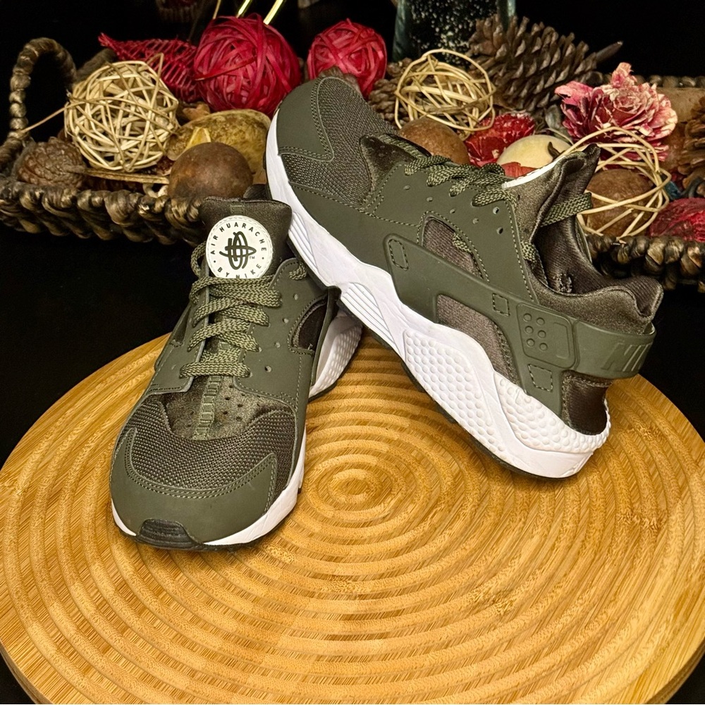 Nike Women's Olive Green and White Athletic Shoes